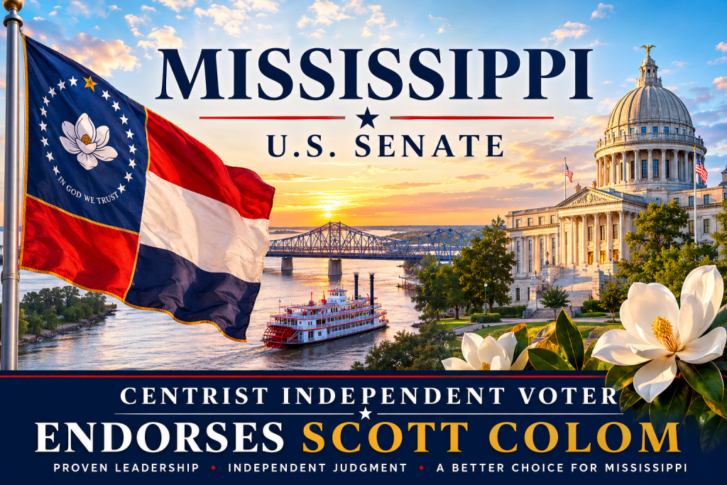 The Centrist Independent Voter endorses Scott Colom for Mississippi U.S. Senate