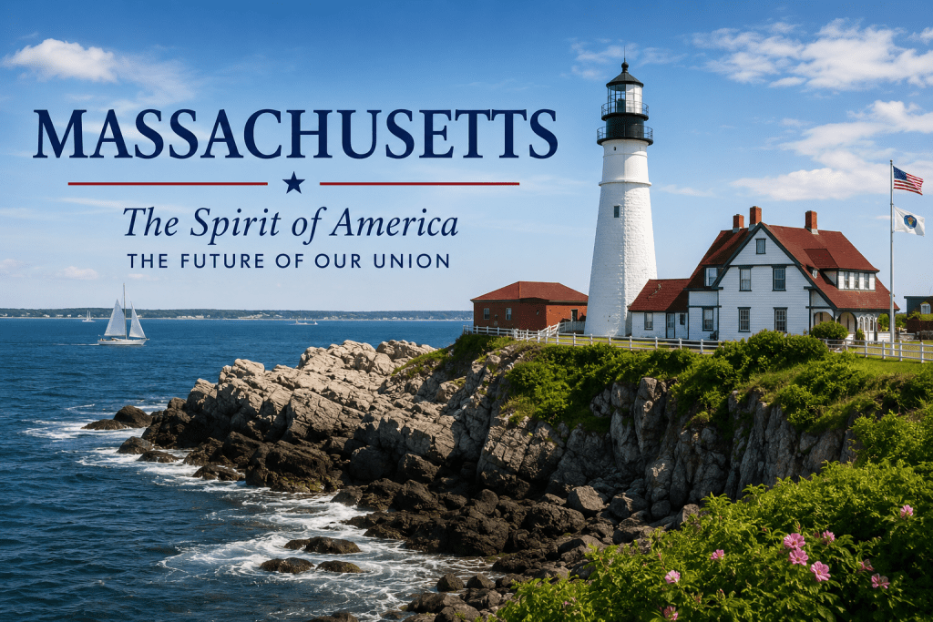 Massachusetts coastal scene with lighthouse, accompanying Centrist Independent Voter’s endorsement of Seth Moulton for U.S. Senate.